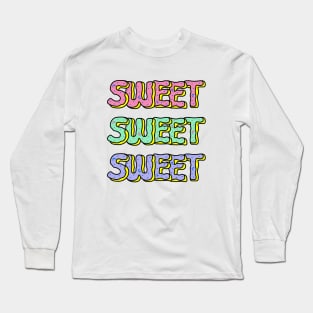 Sweet Donuts Pastel | Cute Pastel Donut Alphabet Typography Long Sleeve T-Shirt